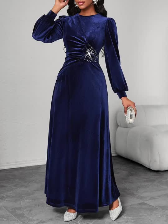 fitted lace wedding dress Velvet Ball Gown Long Sleeves Dresses For Winter Weddings – Lisposa