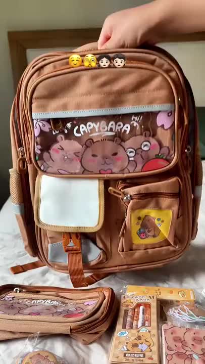 Kids Backpack For School Girls, Kawaii Capybara Backpack With